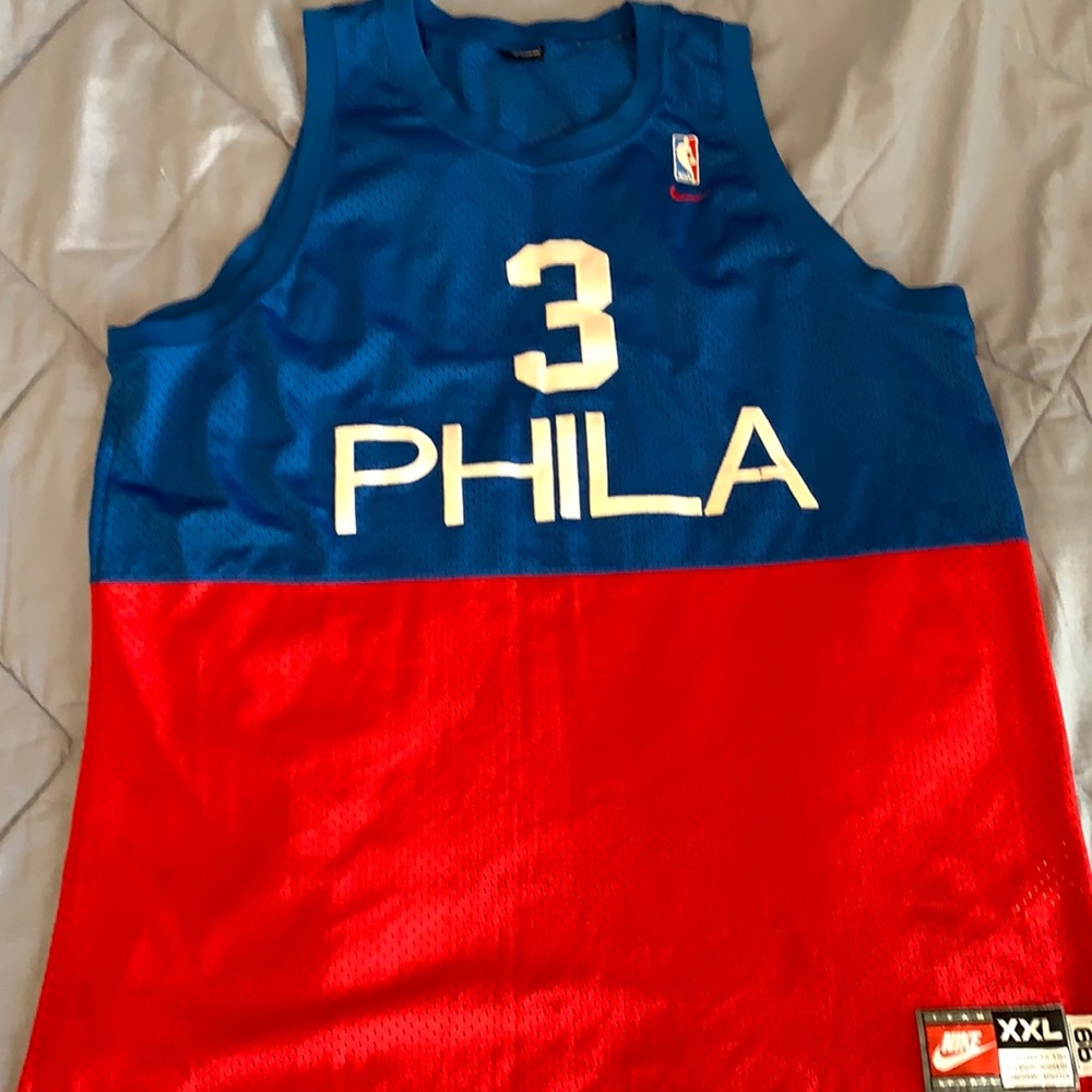 Classic Allen Iverson split color 76ers Jersey XXL